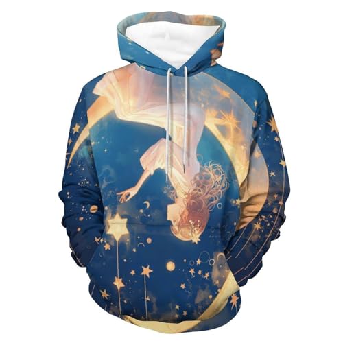Sweat à capuche lune fille étoile pour homme et femme taille S