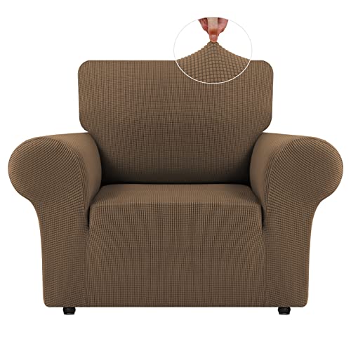 LURKA Stretch Chair Cover for Sofa, 1 Piece Armchair Slipcover, Camel