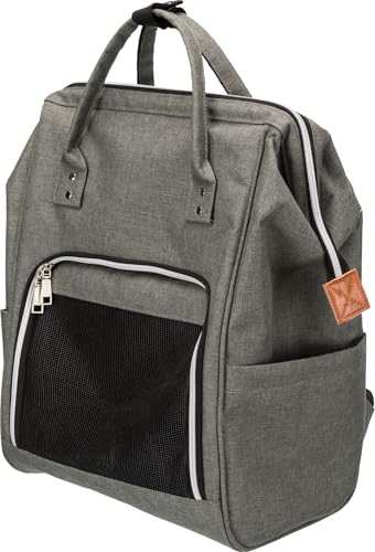Trixie Hunde-Rucksack AVA - Metallverstärkung für Formstabilität - von Oben und vorne zu öffnen - Außentaschen - Kurzleine - herausnehmbare Bodenplatte - 32 x 42 x 20 cm - bis 10 kg - 28840