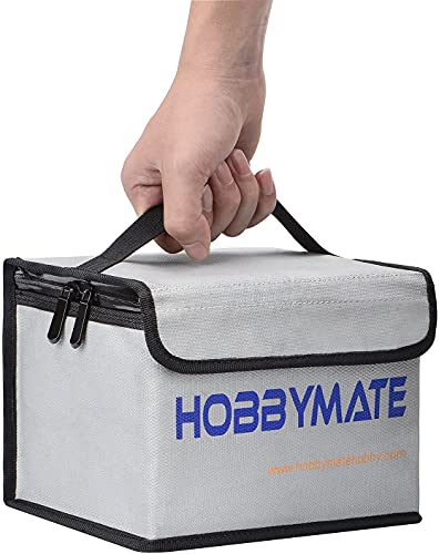 HOBBYMATE Lipo Battery Safe Bag Fireproof - for Lipo Battery Charging, Lipo Battery Storage, Lipo Battery Transporting Case