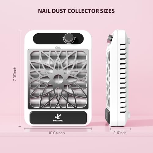KOUZITOP Nail Dust Collector for Acrylic Nails & Gel Polish, White - image 8