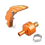 NICECNC Motorcycle Quick Connect Fuel Filtrar Aluminum + Orange Clutch Slave Cylinder Cover Protector Guard,See Fitment