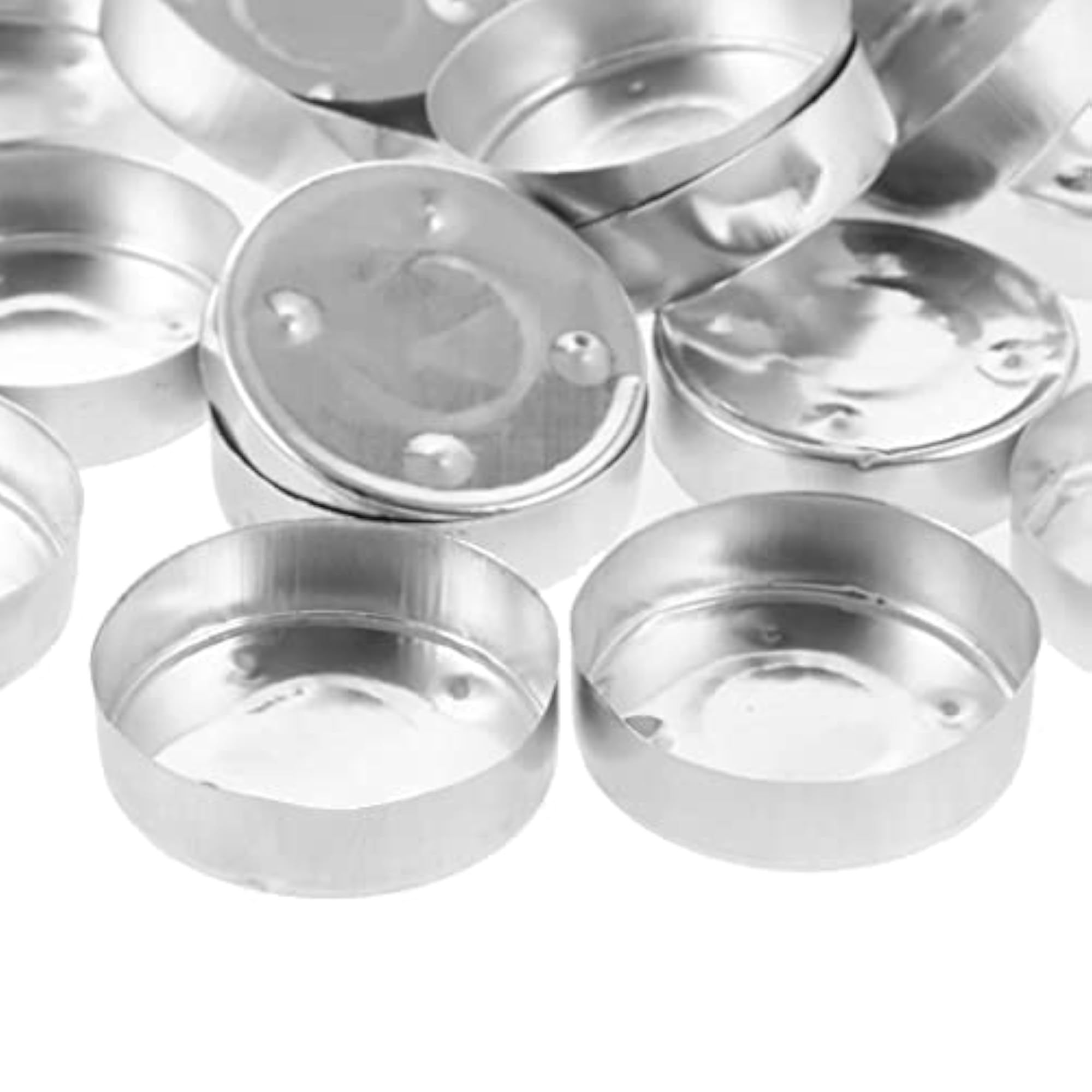 100 Pieces Aluminium Tea Light Empty Case Containers for Tealight Candles Making