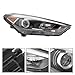 OUKANING - For 2016-2018 Hyundai Tucson Halogen Right Passenger RH Side Headlight Headlamp Assembly W/LED DRL Replacement Black Housing 12V