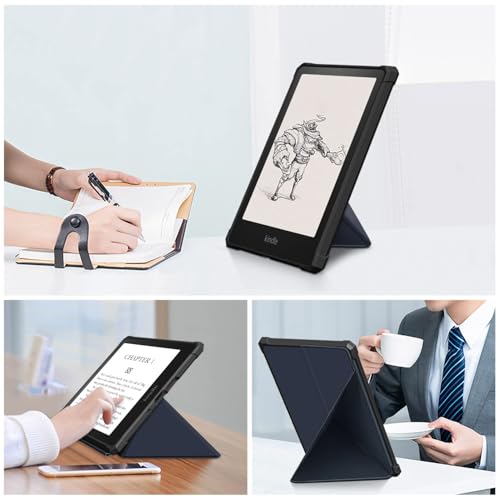 Image of ProElite Cover Case for Amazon Kindle Paperwhite 7 inch 12th Gen 2024, Smart Transformer Style Flip case Cover for Kindle Paperwhite 7 inch 12th Gen 2024, Navy