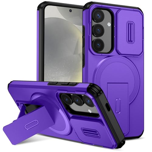 Dteck Galaxy A26 5G (17 cm) ���C�X�}�z�P�[�X �܂肽���ݎ��L�b�N�X�^���h�A�X���C�h�J�����J�o�[�AMagSafe���C�����X�[�d�A�N�Z�T���[�Ή��A�ϏՌ����̊��ȃX�����n�[�h�V�F���J�o�[�A�p�[�v��