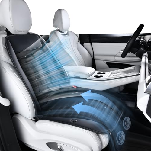 Image of FLORICH Cooling Car Seat Cover with 2 Powerful Turbo Fans Ventilated Seat Cushion 3-Speed Adjustable 12V-24V Breathable Cooling Car Seat Pad for Summer Driving Universal Fit for Car SUV Truck Van