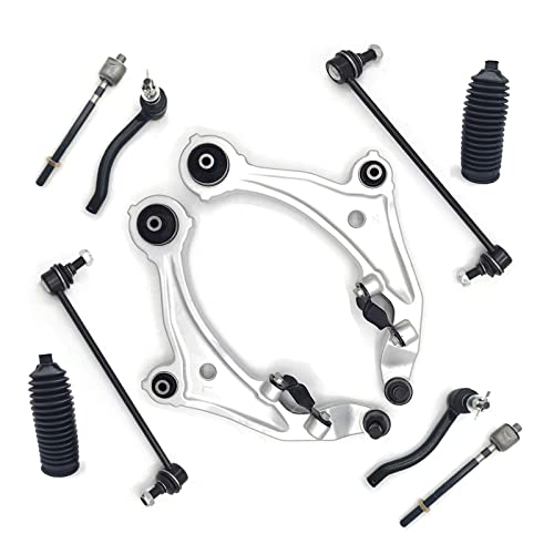 Frenzybro Front Control Arm Tie Rod Sway Bar Boot Link 10Pc Kit Compatible With 09-14 Nissan Murano Black #TOP4