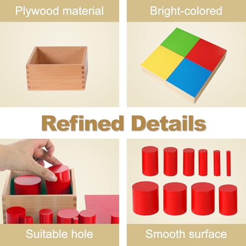 Image of MONTESSORI OUTLET Knobless Cylinders (Set of 4) for 3-6 Years Montessori Education at School and Home