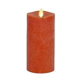 Luminara - Flameless LED Battery Operated Flickering Pillar Candles - Burnt Orange- Pack of 1-3x6.5 - Realistic Moving Flame Real Wax Indoor/Outdoor