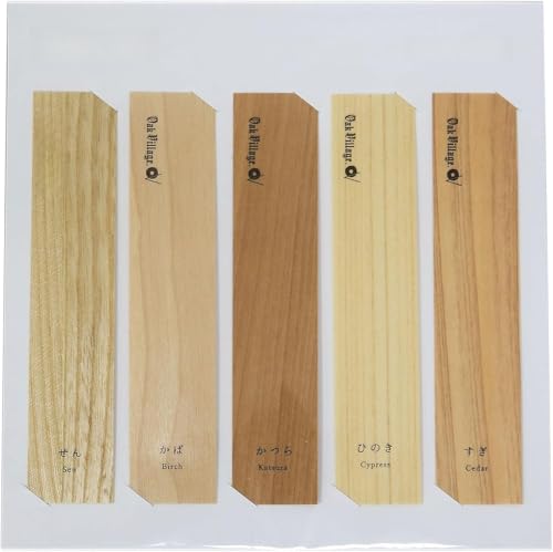 OrcVillage Premium Wooden Bookmarks Set of 5 Handcrafted from Native Japanese Wood Slim Page Markers with Unique Natural Aroma for a Calming Reading Experience