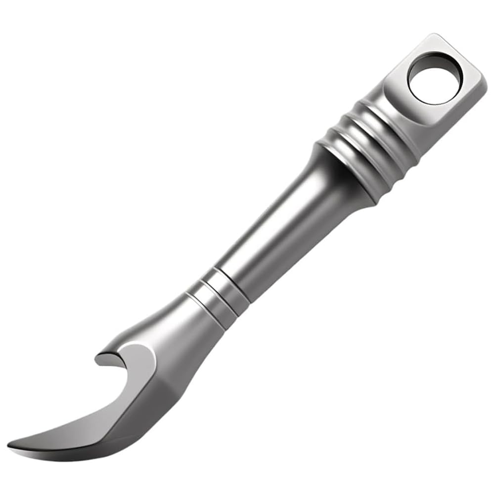 CTRLZS Multi-Function Titanium Pocket Pry Bar with Keychain Hole, Compact Lever Tool for Bottle Openings& Scraping
