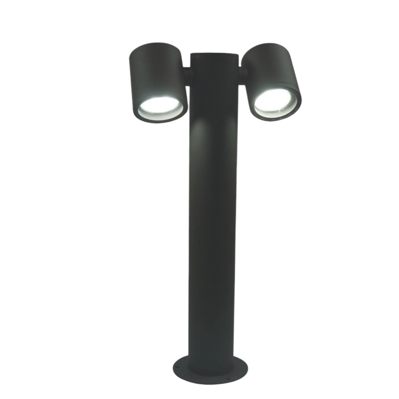 Lampioncino Lampione Paletto LED da giardino IP44 con doppio faretto orientabile, attacco GU10, 440mm, design moderno per vialetti e aiuole (Grigio scuro)