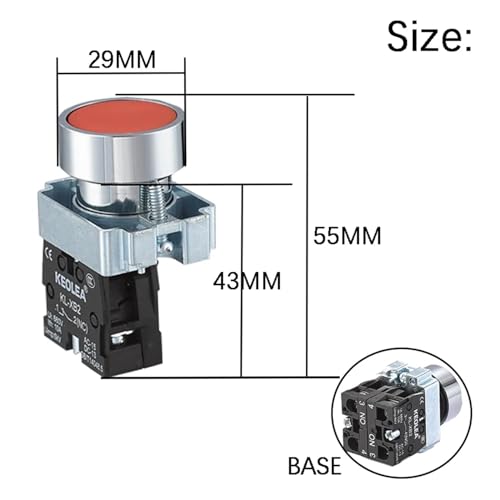 Interrupteur à bouton-poussoir auto-réinitialisation XB2 22mm - 6