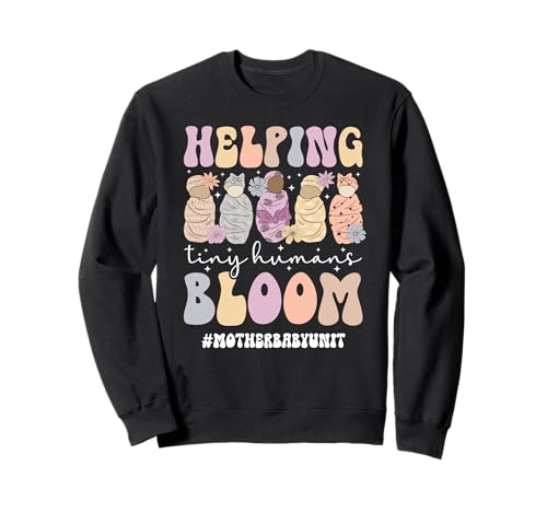 Mother Baby Unit Groovy Mother Baby Nurse Postpartum Nurse Sweatshirt