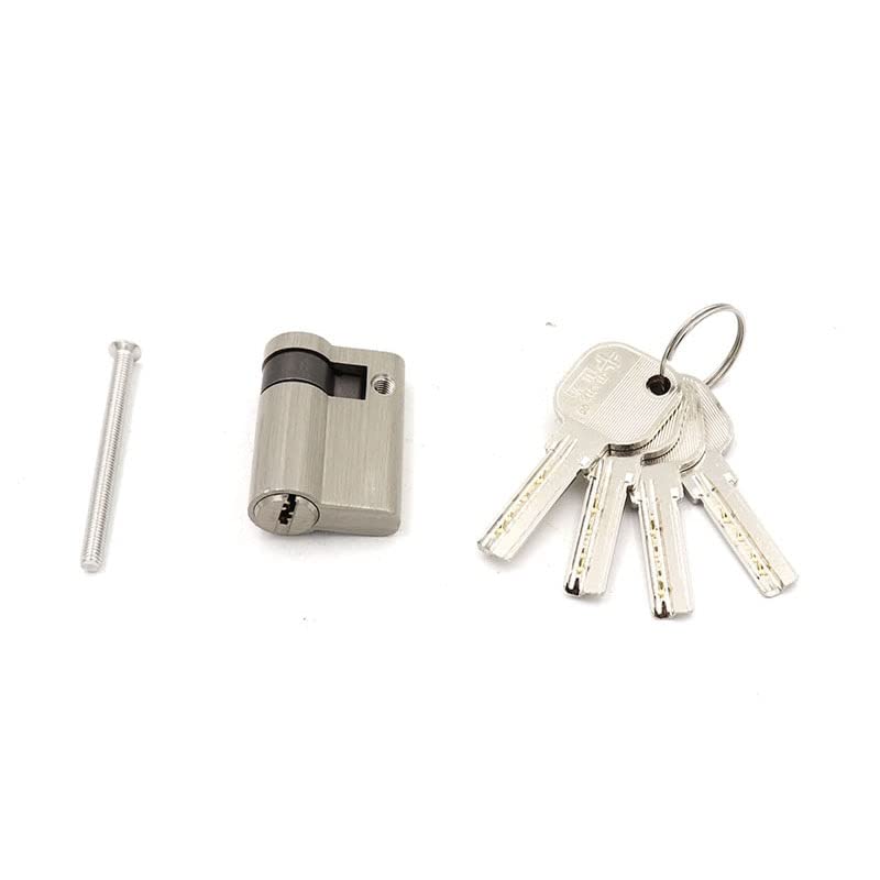 Door Lock Cylinder,Door Lock with Key,1 Pcs Invisible Door Lock Half Eccentric Lock Cylinder,with Knob,45mmx32MM(Color:with Key) (Color:with (Size : with Knob)