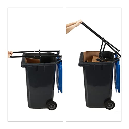 Relaxdays Müllpresse für die Mülltonne, 2er Set, Stahl, manueller Müllverdichter Hausmüll, Restmüll, Plastik, schwarz - Image 7