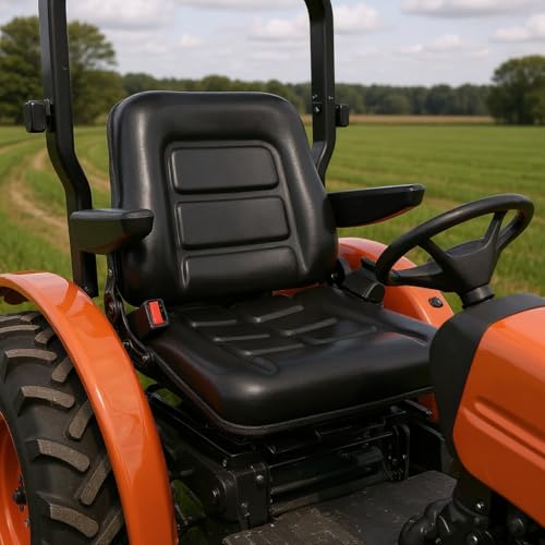 Tractor Seat, Forklift Seat, Universal Replacement, For Lawn Mower, Backhoe, Lawn Tractor, Skid...