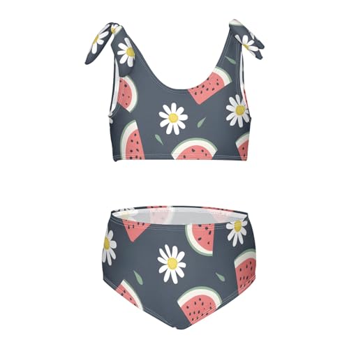 Girls' Bikini Set, Little Watermelon Little Daisy Kids Swimsuit 2 Pcs Beach Bathing Suit