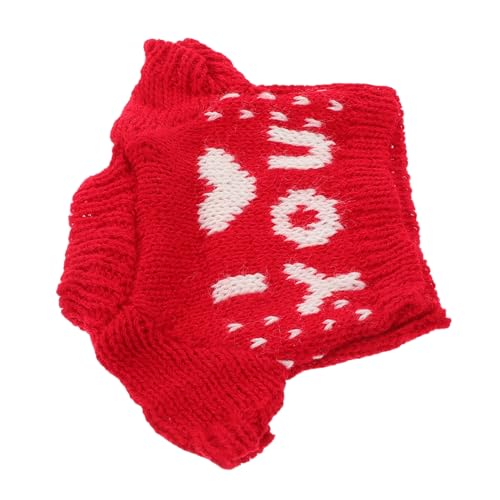 SUPVOX Bear Hoodie Outfit for Plush Cute Red Sweater Clothes for Christmas Holiday Decorations Soft Cotton Doll Clothes for Reborn Dolls