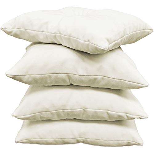 CALINUIT - Lot de 4 Coussins d'assise 45x45cm Blanc écru 100% Coton fabriqué en France Cover
