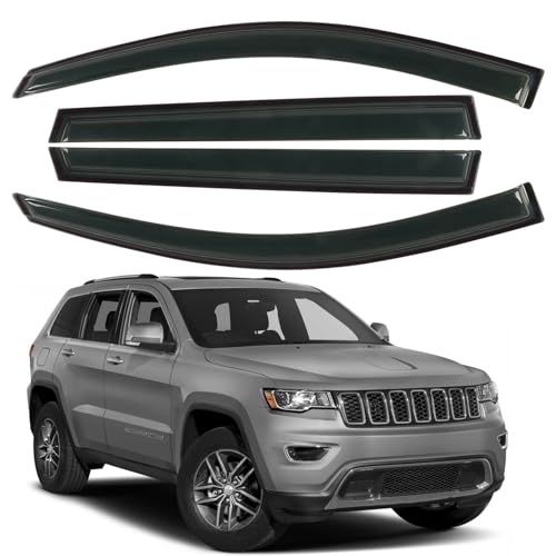CHYKORLA Window Rain Guards Fit for 2014-2023 Jeep Cherokee, Outside Mount Vent Window Visors, Smoke Vent Shade Shield, Car Accessories 2015 2016 2017 2018 2019 2020 2021 2022, 4pcs