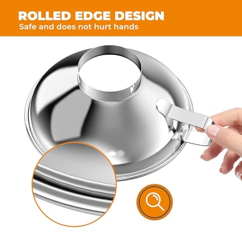 Image of Curated Cart Small Canning Funnel for Wide Mouth and Regular Mason Jars, Stainless Steel Kitchen Use Funnels with Strainer for Filling Bottles, Metal Funnel Set for Oil, Powder, Jam, Grains