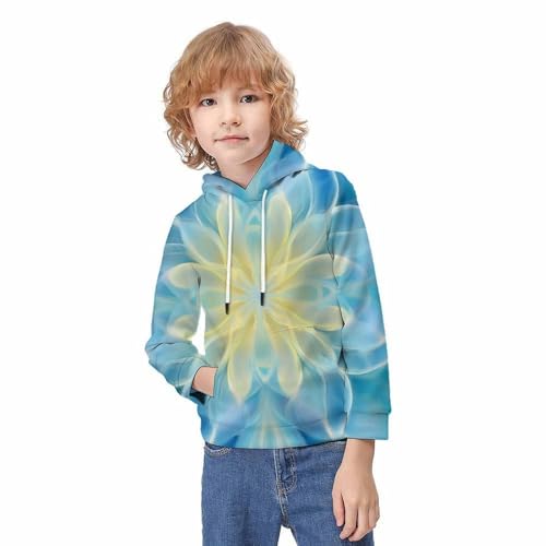 Sweat-shirt ado imprimé 3D pull fille garçon fleur à capuche 9-11Y - 2