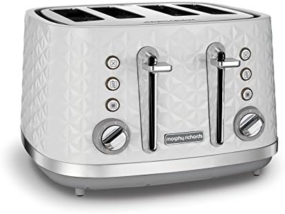 Morphy Richards Vector 4 Slice Toaster 248134 White Four Slice Toaster White Toaster