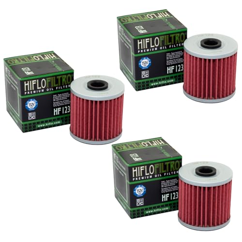 Filtre à huile Set de 3 Hiflo HF123 pour Kawasaki moto