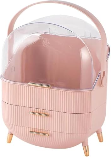 コスメボックス 化粧品収納ボックス メイクボックス 大容量 コスメ収納ボックス 整理簡単 小物入れ 口紅 スキンケア製品の保管 多機能 おしゃれ 化粧品ケース 蓋付き 引き出し式 防水防塵 浴室 洗面所収納 シンプルで 女の子への最高の贈り物 (1)