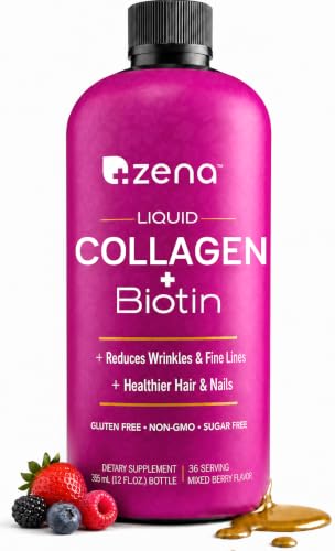 Zena Nutrition Premium Liquid Collagen for Women, Healthier Your Skin, Hair & Nail, Verisol Collagen...