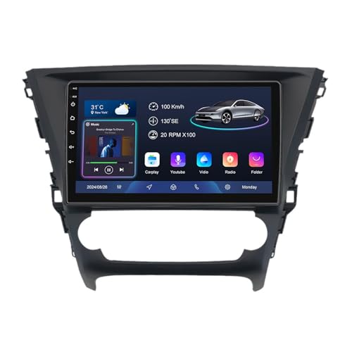 Radio de coche con pantalla táctil Android 14 de 10 pulgadas, 2 DIN, para Toyota Avensis Touring Sports 2015-2020 con controles de volante CarPlay, navegación GPS, cámara de respaldo AHD Bluetooth