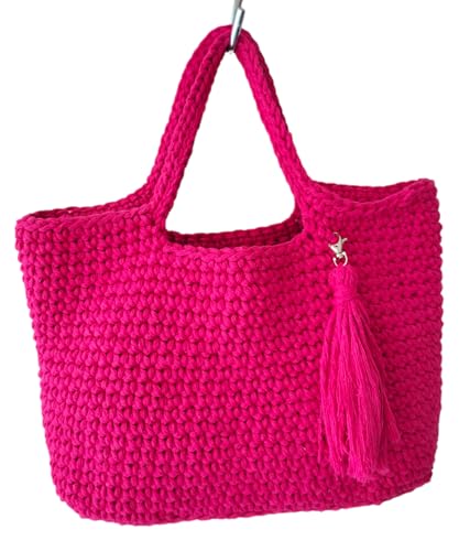 Bolsa croche femenina barbante 24 fios pink