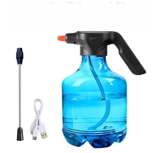 LAJOKING 電動じょうろ、電動噴霧器、無加圧、微細ミスト、3L大容量、延長ロッド付き、調整可能モード、省力、コンパクト、家庭菜園、散水、農薬散布、消毒、清掃、直接噴霧、USB充電式に適しています (E,黒ずみです)