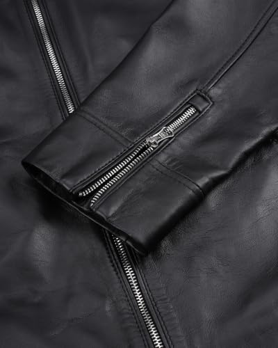 Image of Blingsoul Stylish Black & Brown Cafe Racer Leather Jacket For Men - Real Lambskin Leather Motorcycle Jacket Mens