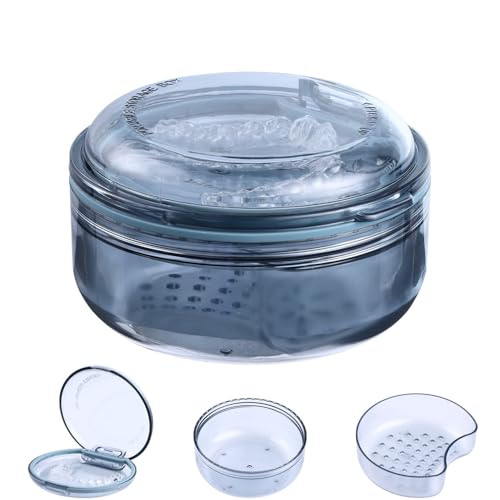 LONGMON Retainer Case,2 In 1 multifunctional Retainer Case,Slim Retainer Case,Orthodontic Retainer Cleaning Case for Retainers, Aligners, Night-Guard/Mouth-Guard