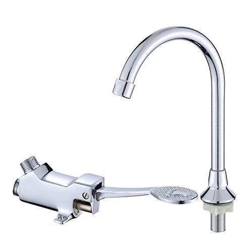 Mischbatterie Gesundheitsschalter Ventil Fußtyp Wasserhahn Schritte Wasserhahn Labor Krankenhaus Lebensmittelfabrik Spüle Einzelner Kaltwasserhahn Wasserhahn (Größe : Single Foot Valve)