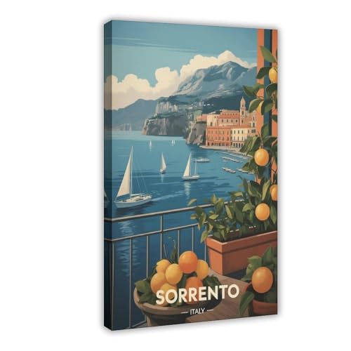 Poster Sorrente Italie pour décoration bureau ambiance voyage méditerranéen sur toile élégante