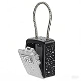 Brifit Schlüsseltresor mit Bügel, Schlüsselsafe mit 4-stelligem Zahlencode Außen, Schlüsselkasten mit Code für Innen & Aussen, Wetterfeste Schlüsselbox für Ersatz Haus Schlüssel, Garage, Schule, usw