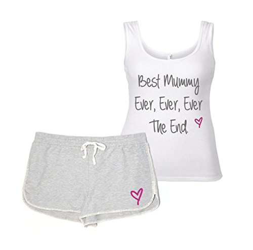 60 Second Makeover Limited Best Mummy Ever Ever The End Pyjama Set Pj Hausanzug Lounge Wear Grau und Weiß - grau, Large (UK 14) Cover