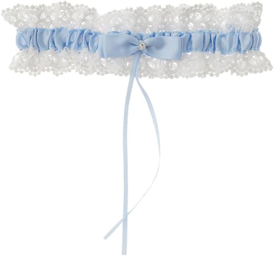 Garters for Brides,Elasticated Bridal Lace Garter Blue Lace Stretch Lace Bow Tie Leg Ring Bridal Wedding Dress Flower Lace Elastic Bridal Garters for Bridal Bridesmaid
