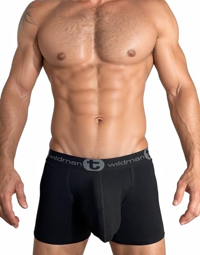 Wildmant Cotton Monster Cock 5" Inseam Boxer Brief Black2
