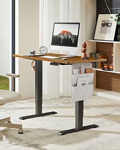 Image of Marsail Electric Adjustable Height Standing Desk with Storage Bag, 48 * 24 inch Sit Stand Up Desk for Home Office,Computer Gaming Workstation, 4 Memory Height Settings,Cable Manager, and Headphone Hook