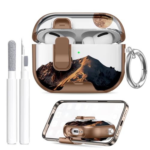 Image of Compatible Airpods Pro 3 Case (2025) with Phone Stand & Cleaner Kit,Cute Soft Silicone Lock Clip Apple AirPods Pro 3rd Generation Case, Airpod Pro 3 Cover with Keychain for Women /Girls