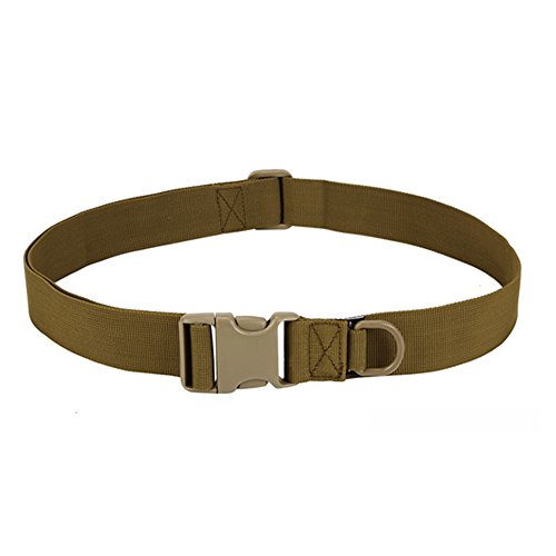 Ceinture tactique de survie en nylon robuste pour homme et femme avec boucle en plastique, marron, 32