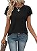 Alaroo Cute Tops for Women Dressy Short Sleeve Shirts Business Casual Summer Clothes Maternity Outfits Spring Fashion Clothing Black XL