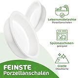 giriniwee Qualitäts Futter Bar mit Zwei super flachen 250ml Porzellannäpfen im Bambusgestell, erhöhte Doppelschale für Katzen, Kitten, kleine, Mini oder Zwerghunde, Toy Dogs & andere kleine Haustiere
