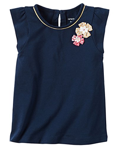T-shirt bleu marine bébé fille 3 mois, le cadeau de naissance parfait