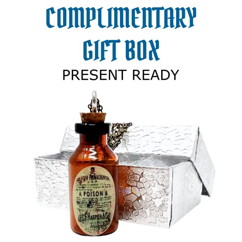 UMBRELLALABORATORY Goth necklace jewelry for women Steampunk Gothic Lolita costume accessories apothecary potion glass tiny jar bottle with handmade Halloween apothecary sticker3